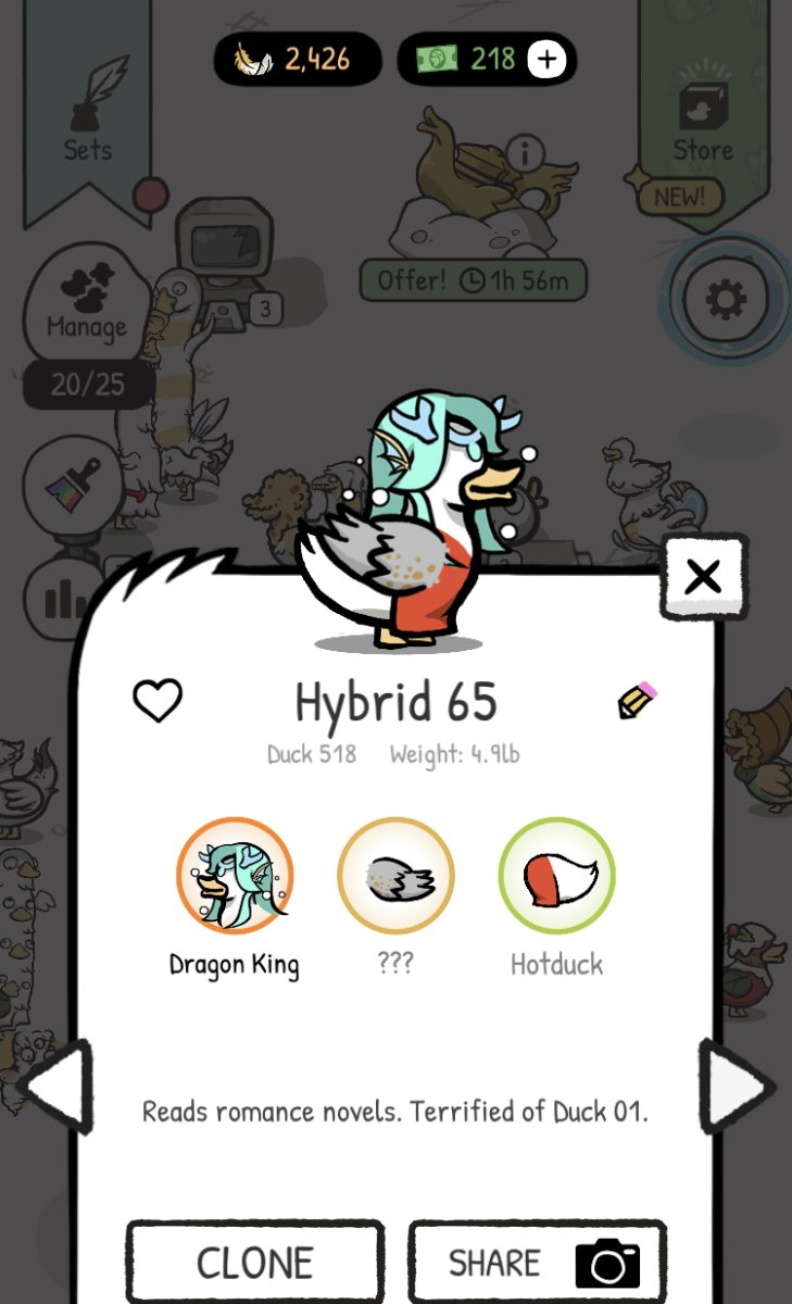 A screenshot of what the gameplay of Clusterduck looks like